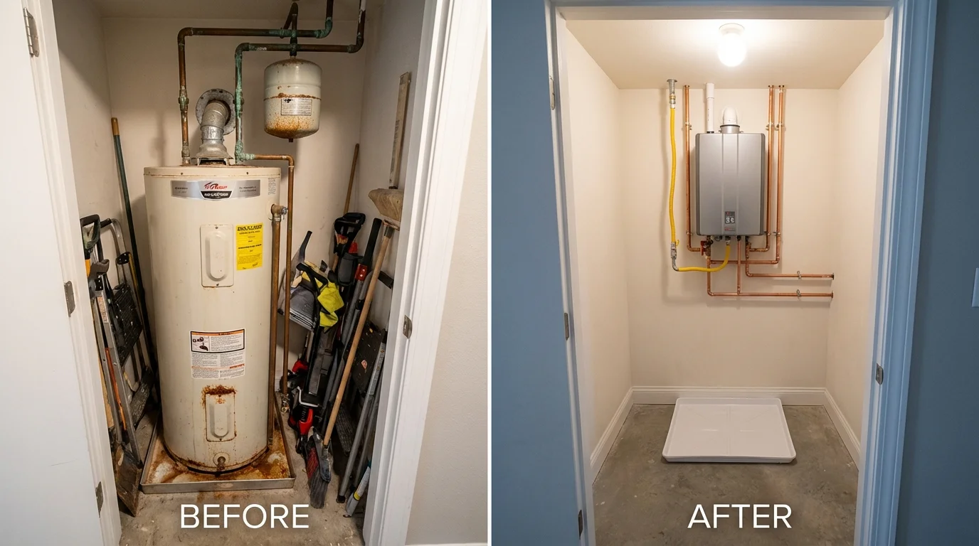 Tank water heater versus wall-mounted tankless unit comparison for Pineville, MO homeowners